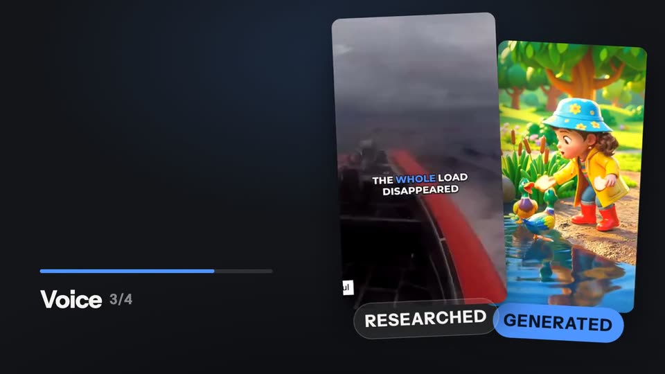 The Shorts engine turning a brief into finished vertical videos, in real footage and in animation.